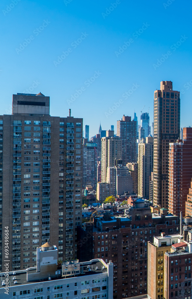 Obraz premium Aerial panorama view of the Upper East Side in New York City