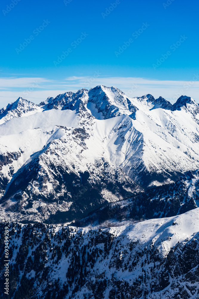 Fototapeta premium snow covered mountains in winter