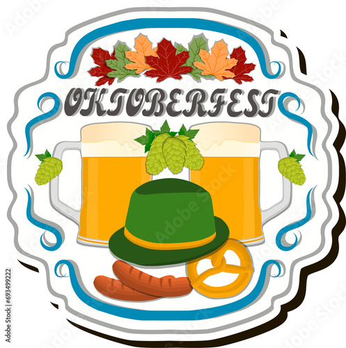 Beautiful illustration on theme of celebrating annual Oktoberfest holiday