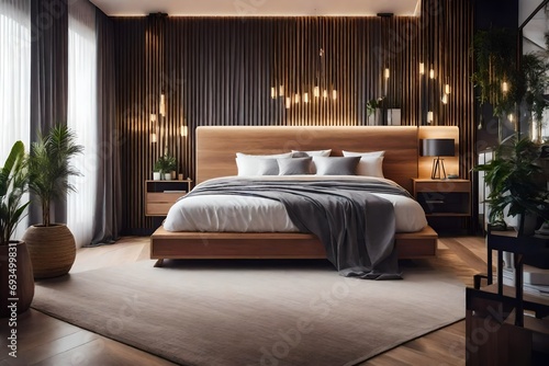 *beautiful interior design of modern and cozy bedroom © Mazhar