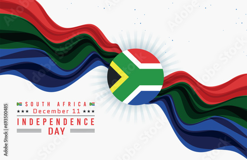 Happy Independence Day of South Africa with Flag