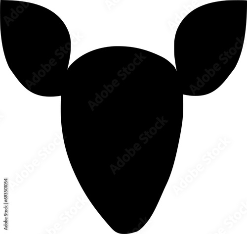 Vector silhouette of Deer on white background
