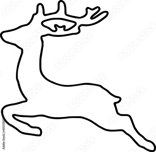 Vector silhouette of Deer on white background
