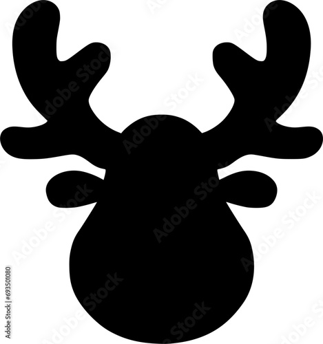 Vector silhouette of Deer on white background
