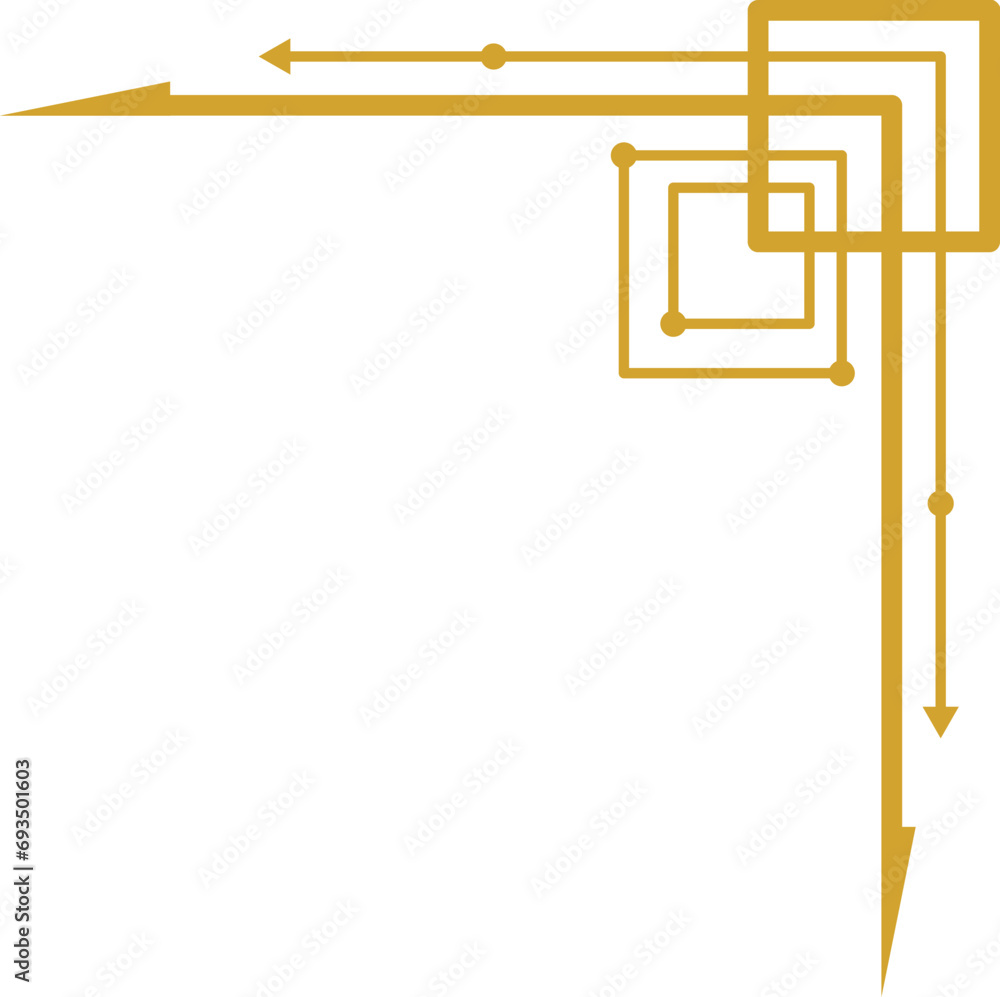 Obraz premium Geometric Corner Art Deco Element