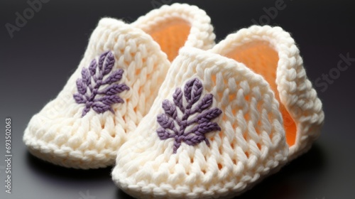 Very cute yarn slippers for baby UHD wallpaper