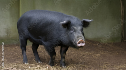Black pig in its enclosure © Kondor83