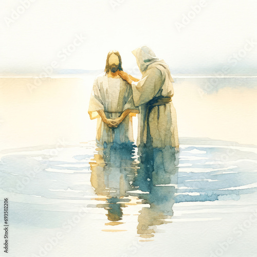 Baptism Of The Lord. Digital illustration.