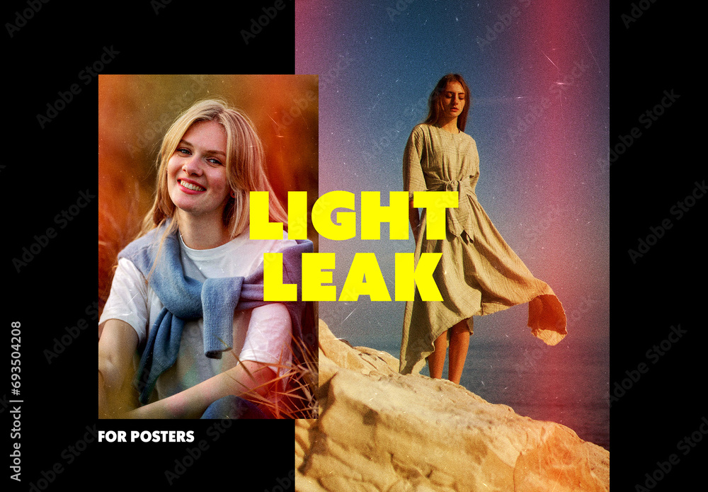 Sunlight Leak Poster Photo Effect Mockup With Generative AI Preview