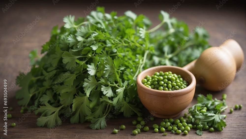 Fototapeta premium herbs in mortar