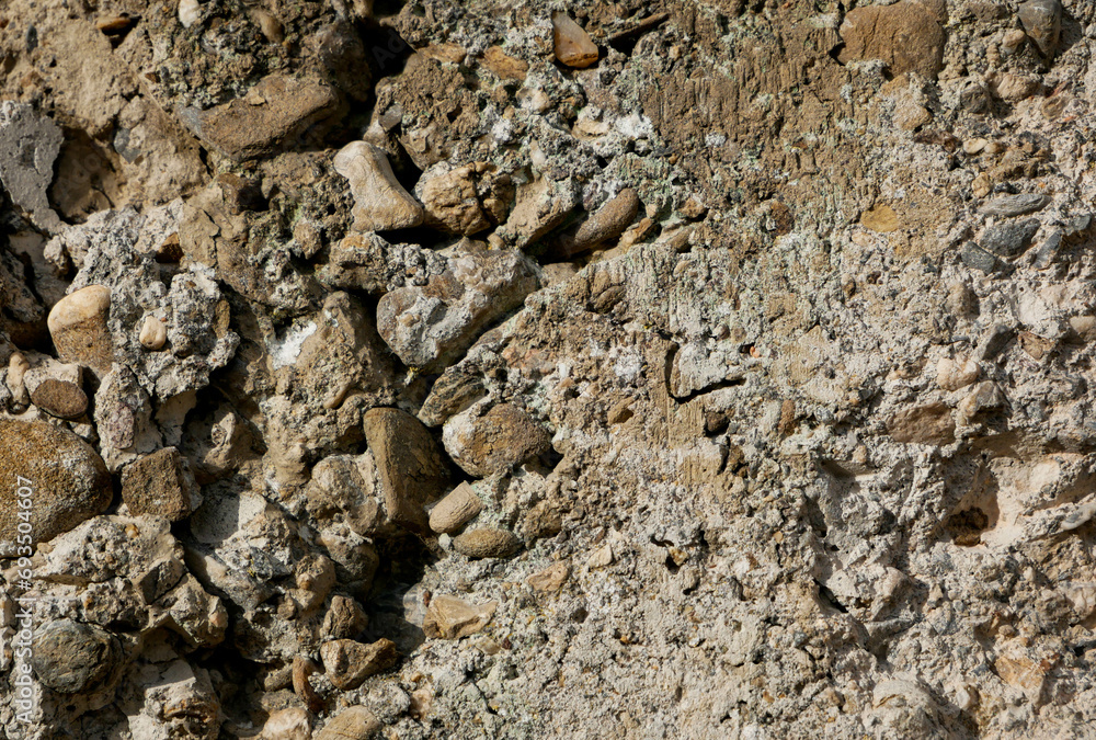 Old crumbling concrete close up shot for industrial background on natural light.