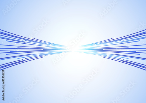 放射する明るい青のネットワーク