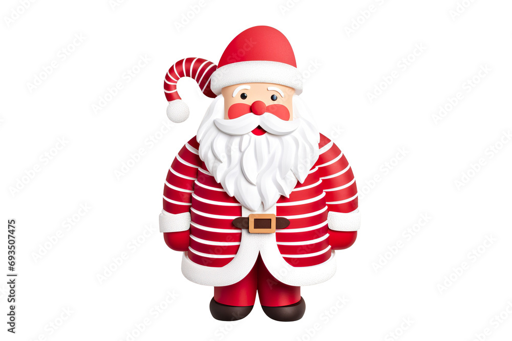 a christmas themed santa claus paper craft with a candy cane is shown, isolated on white background PNG a christmas themed santa claus paper craft with a candy cane is shown, isolated on white background PNG