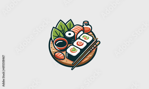 sushi food vector illustration flat design