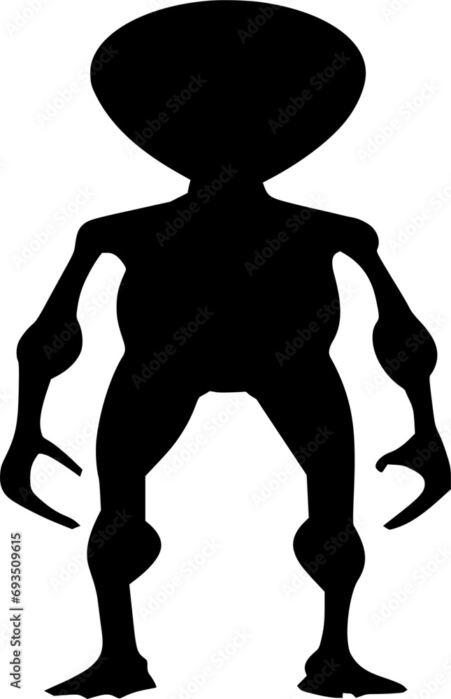 Vector silhouette of Alien on white background
Vector silhouette of Alien on white background