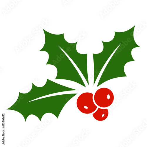 Holly berry clipart or Christmas border clipart 
with holly berries, leaves, mistletoe, vector, icon for wreath, frame, corner, border, gift tags, greeting card, banner, isolated on white background