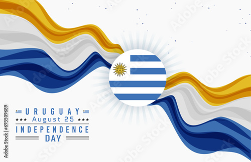 Happy Independence Day of Uruguay with Flag photo