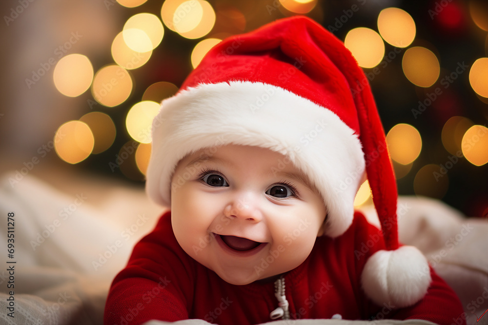 Generative ai portrait image of happy funny joyful child enjoying cozy new year time Generative ai portrait image of happy funny joyful child enjoying cozy new year time