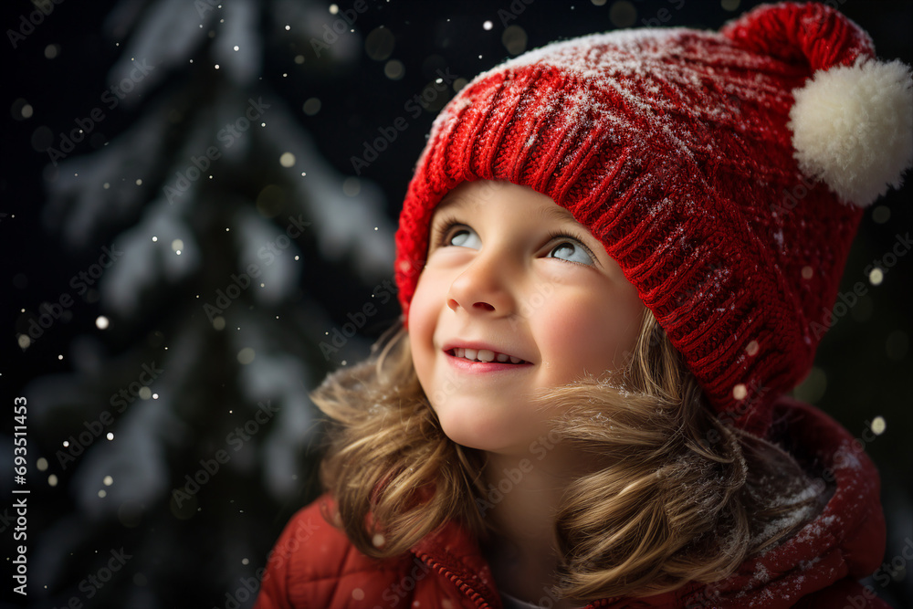 Generative ai image of adorable cute girl celebrate new year theme party Generative ai image of adorable cute girl celebrate new year theme party