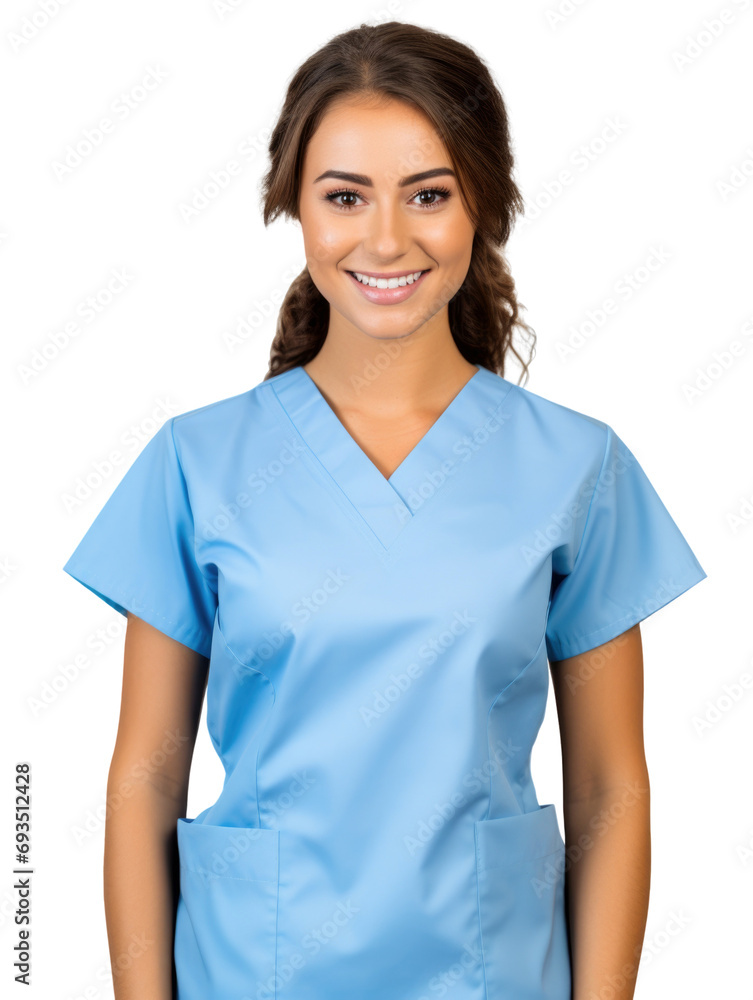 Young female medical nurse in transparent background Young female medical nurse in transparent background
