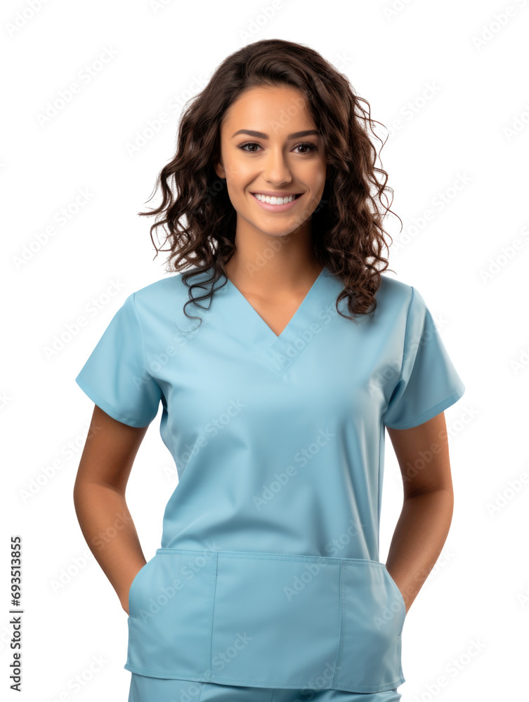 Young female medical nurse in transparent background Young female medical nurse in transparent background