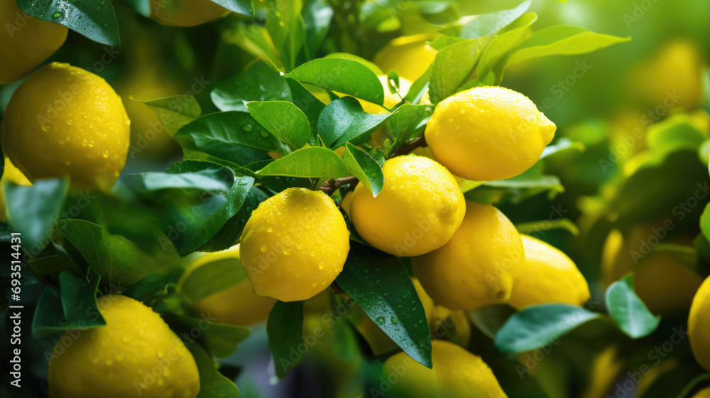 Fruit Lemon garden, business farming and entrepreneurship, harvest. Close Up