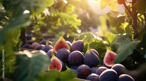 Fruit fig garden, business farming and entrepreneurship, harvest. photo