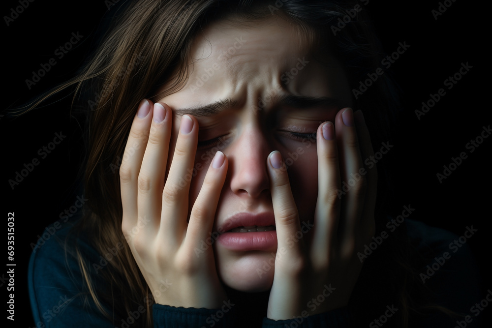 woman with suffering on her distorted face from toothache hands clutched head woman with suffering on her distorted face from toothache hands clutched head
