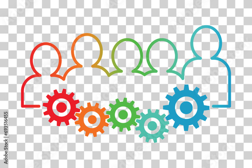 Teamwork Icons Gradient. These icons are suitable for presentations, user interfaces, print, and more.