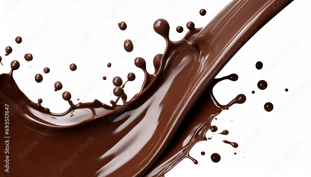 Dark Chocolate splash, chocolate flowing, 3d illustration Dark Chocolate splash, chocolate flowing, 3d illustration