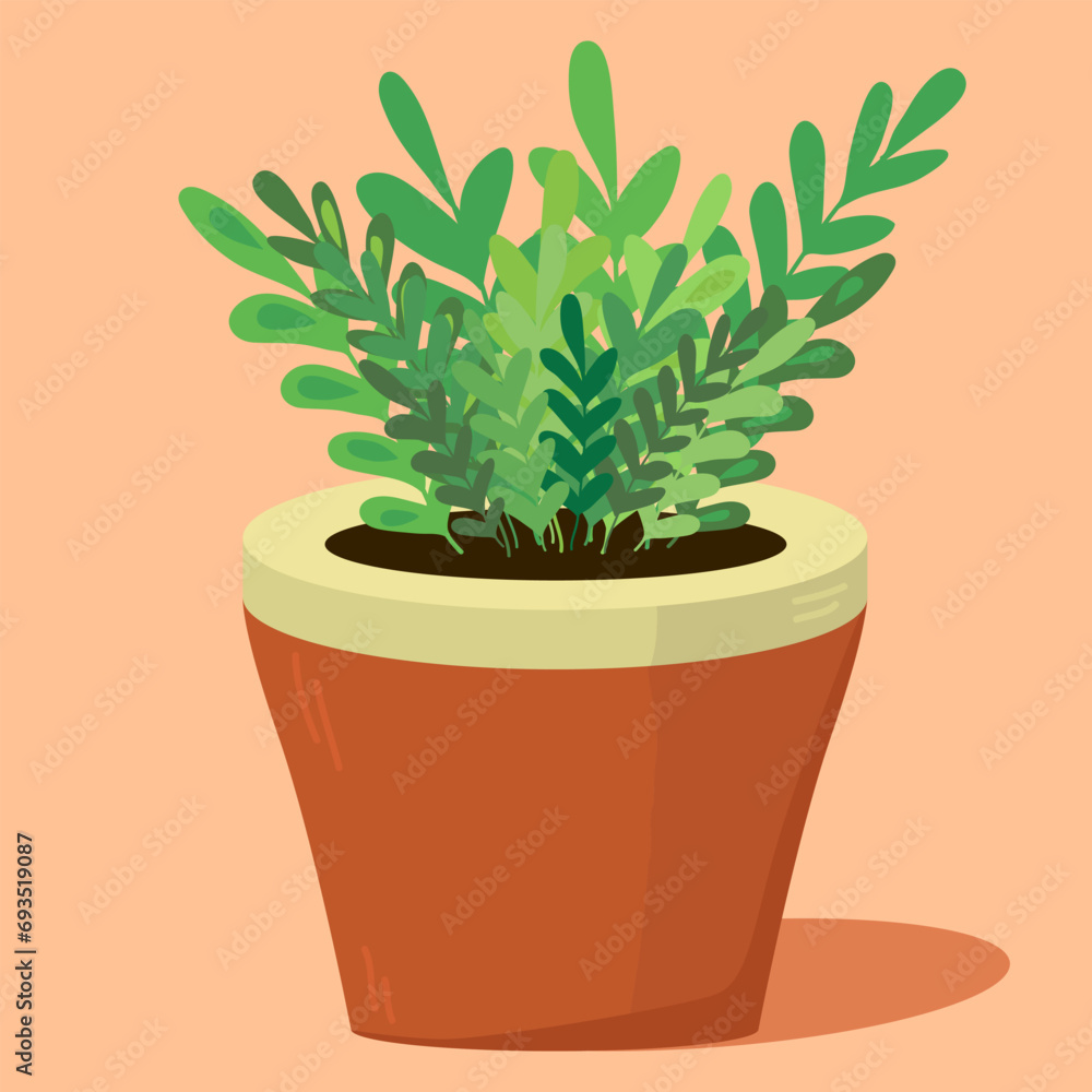 Obraz premium Plant in the pot. Home plant icon. Potted flower icon.
