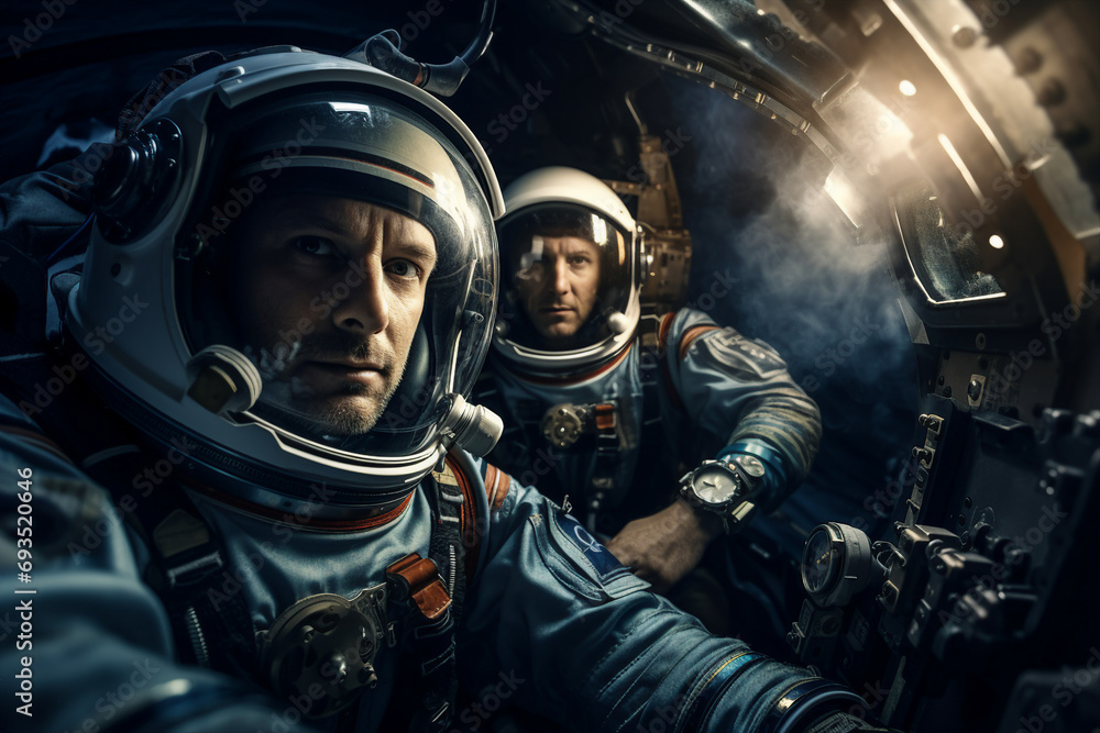 Ai generated image of cosmonaut exploring universe learning new civilizations Ai generated image of cosmonaut exploring universe learning new civilizations