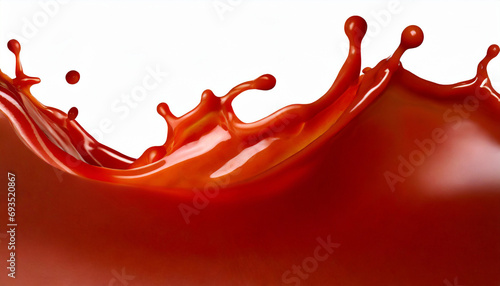 Tomato sauce splash, tomato sauce flowing, 3d illustration photo