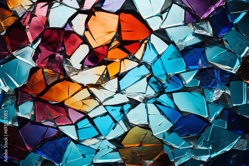 Shattered Spectrum: A Kaleidoscope of Colors in Broken Glass