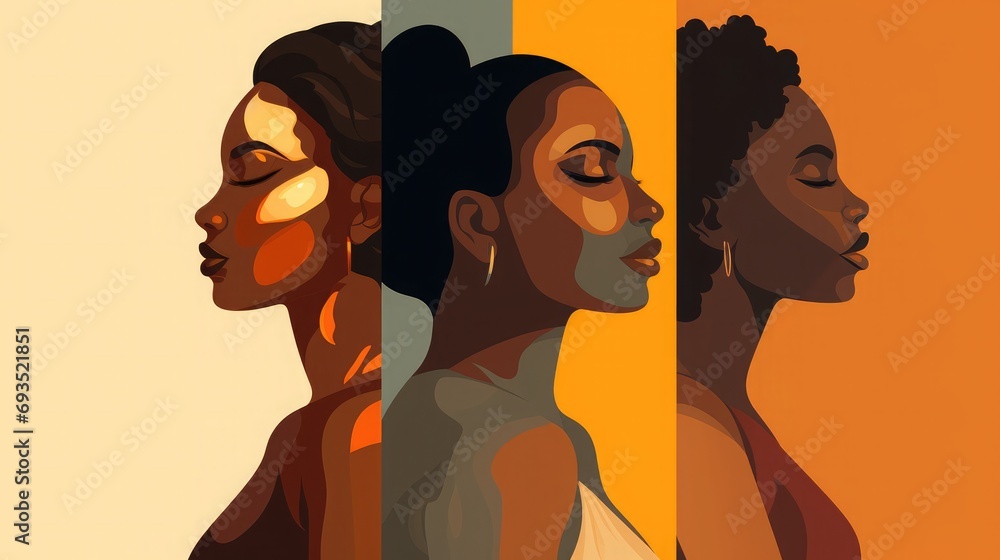 A vector art depicting a gradient different shades of Melanin with ...