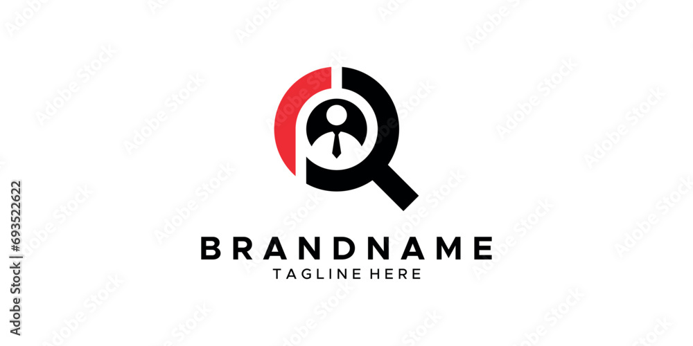 a graphic image with a worker search theme, on a white background. graphic vector base.