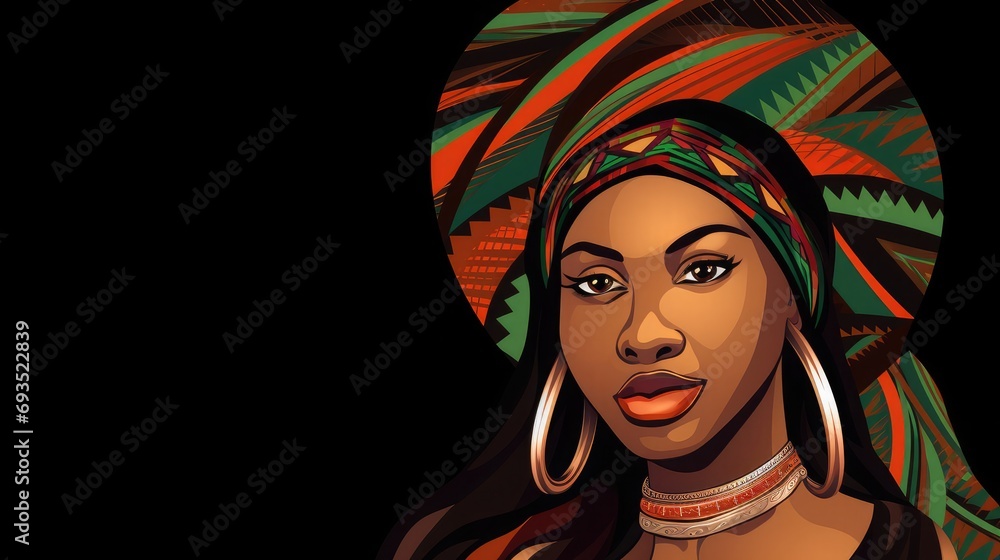Colorful background celebrating African history month in america with space for text