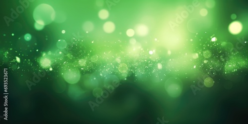 Close up green background with flare lights bokeh green tones 8k