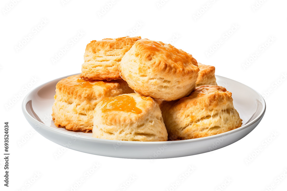 Buttermilk Biscuit Patties Pastries isolated on transparent background