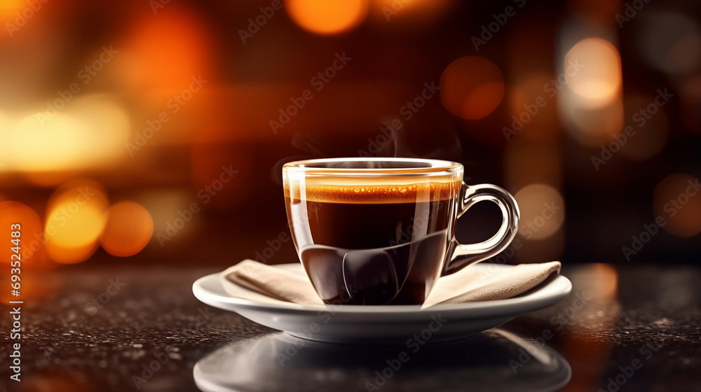 Elegant, classic and strong espresso gourmet coffee