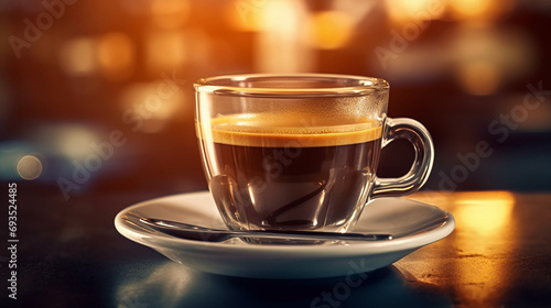 Elegant, classic and strong espresso gourmet coffee