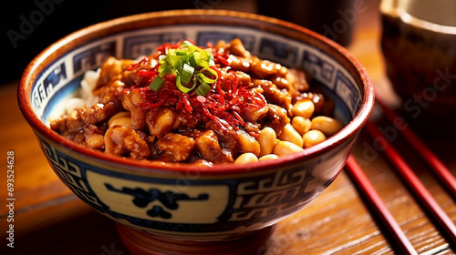 Natto traditional japanese food made of fermented soya 