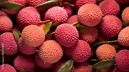 Pattern textured image of a lot of litchies  photo