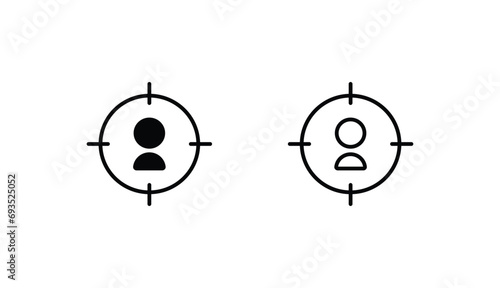 Target Audience icon design with white background stock illustration