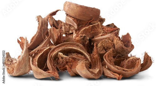 Bild auf Leinwand pile of dried coconut husk or coir, commercially important natural fiber extract