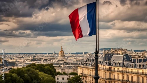 The French Flag From The Invalides In Paris photo
