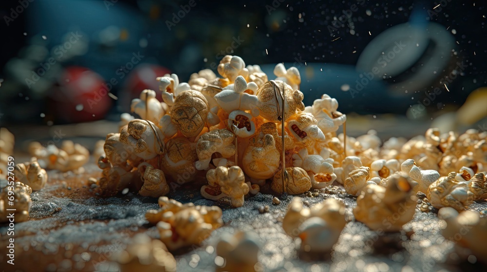 an attractive illustration of a popcorn advertisement with animated images and expressions an attractive illustration of a popcorn advertisement with animated images and expressions