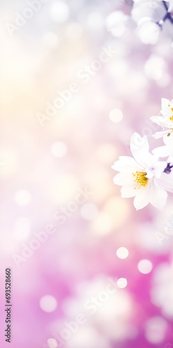 Winter frozen flowers background. AI generated illustration