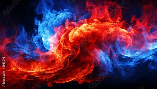 red and blue fire