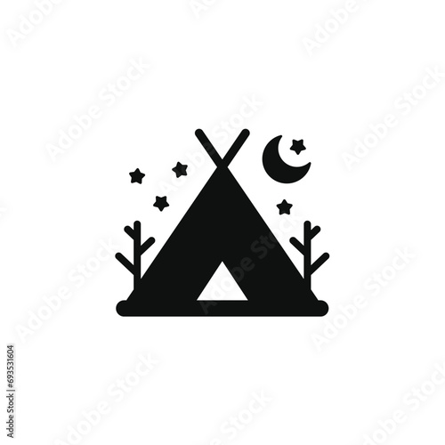 Tent camping icon isolated on transparent background